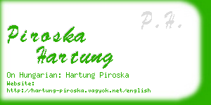 piroska hartung business card